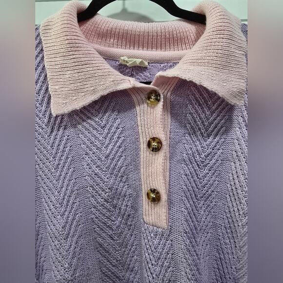 Bibi Colorblock Collared Sweater – XL - Picture 3 of 16